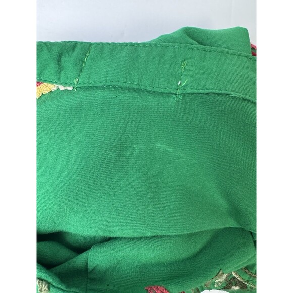 Kindred Anthropologie Blouse Womens Medium Kelly Green Embroidered Floral Boho - Picture 13 of 13